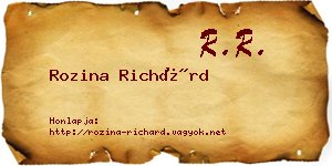 Rozina Richárd névjegykártya